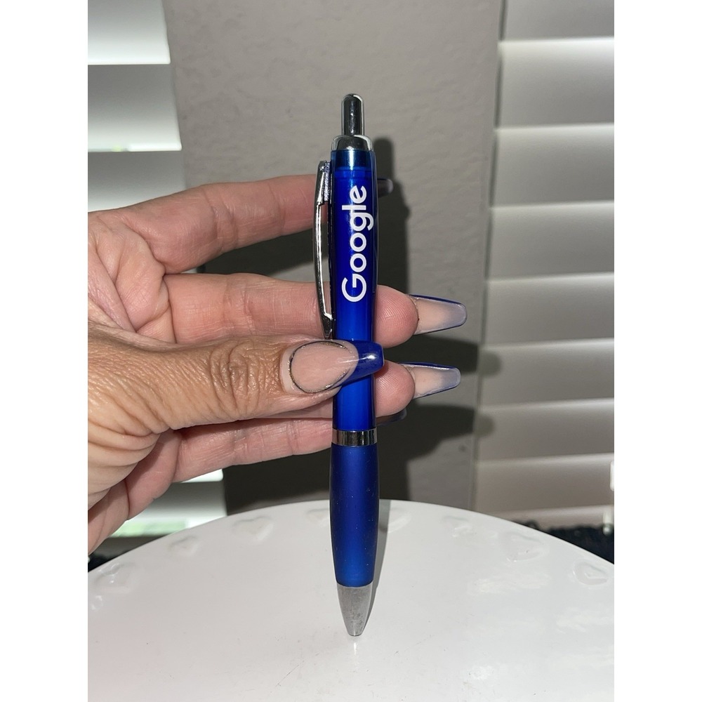 GOOGLE‎ Vintage Soft Grip Pen Advertisement Blue Works Rare